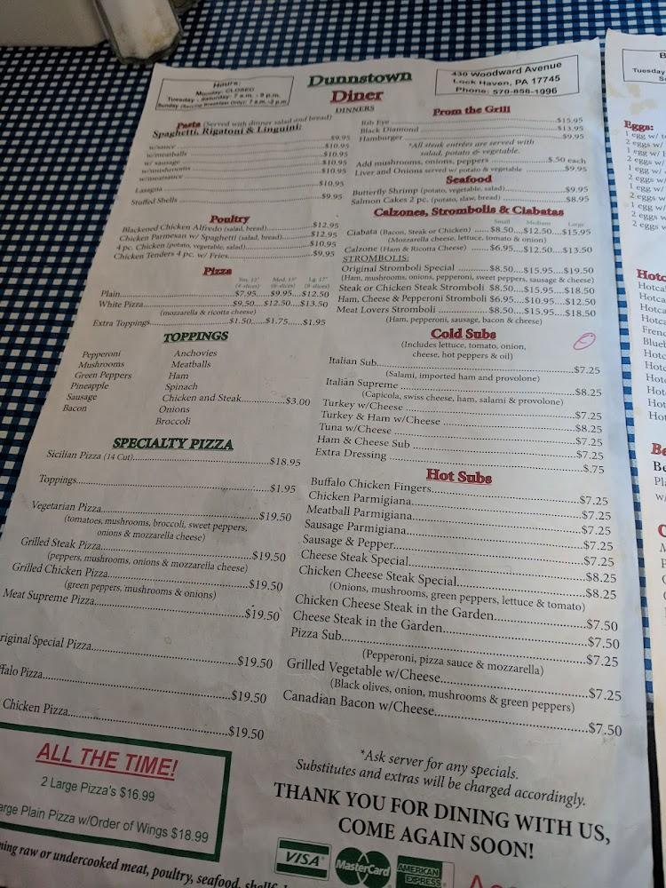 Dunnstown Diner Menu image 3