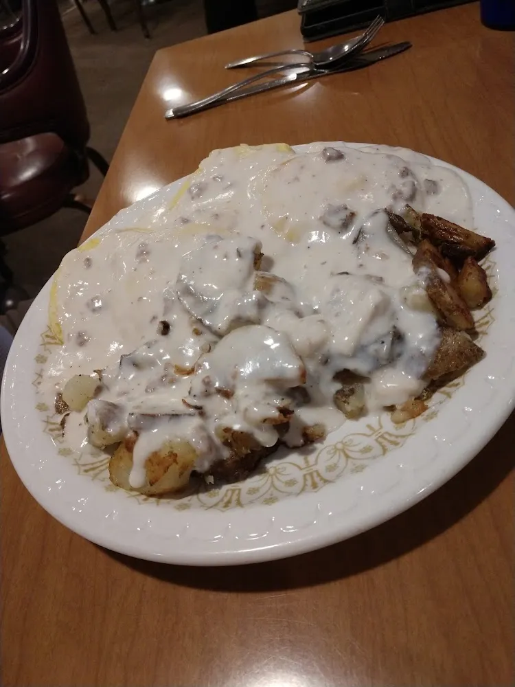 Sausage Gravy over Biscuits